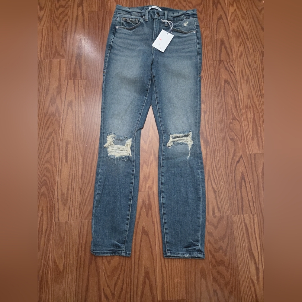 Distressed Blue Jeans
